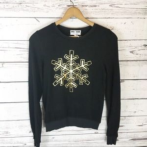 Dream Scene Wildfox Snowflake Sweater Black Small
